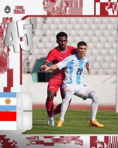 hình ảnh U19 Indonesia (áo đỏ) xuất sắc hạ U19 Argentina